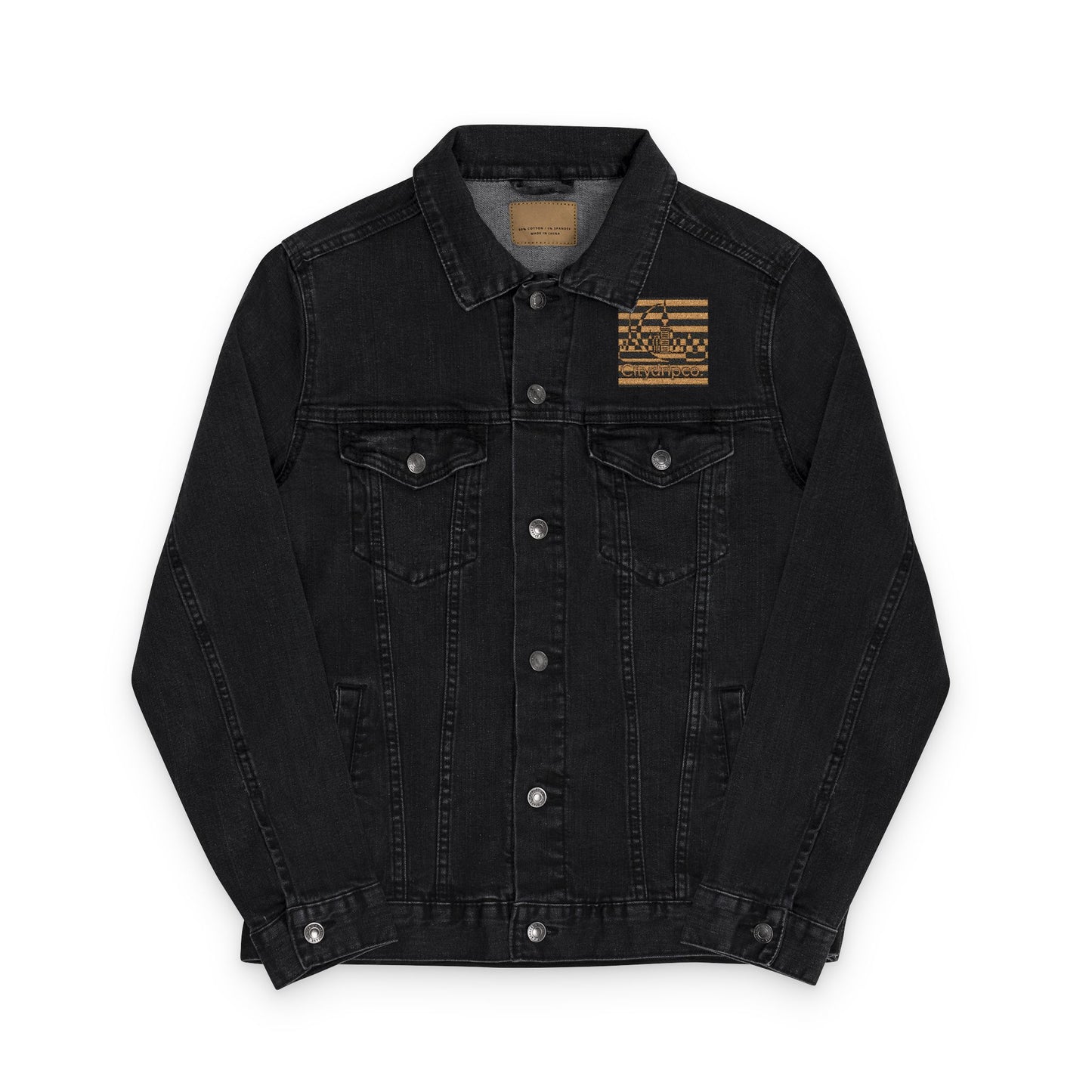 A Citydripco Striped Trendy Unisex Embroidered Denim Jacket, Casual Layering Piece, Street Style, Gift for Him/Her, Summer Nights, All Occasions