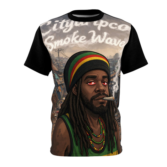 Rasta Smoke Wave Tee — Citydripco All-Over Print T-Shirt