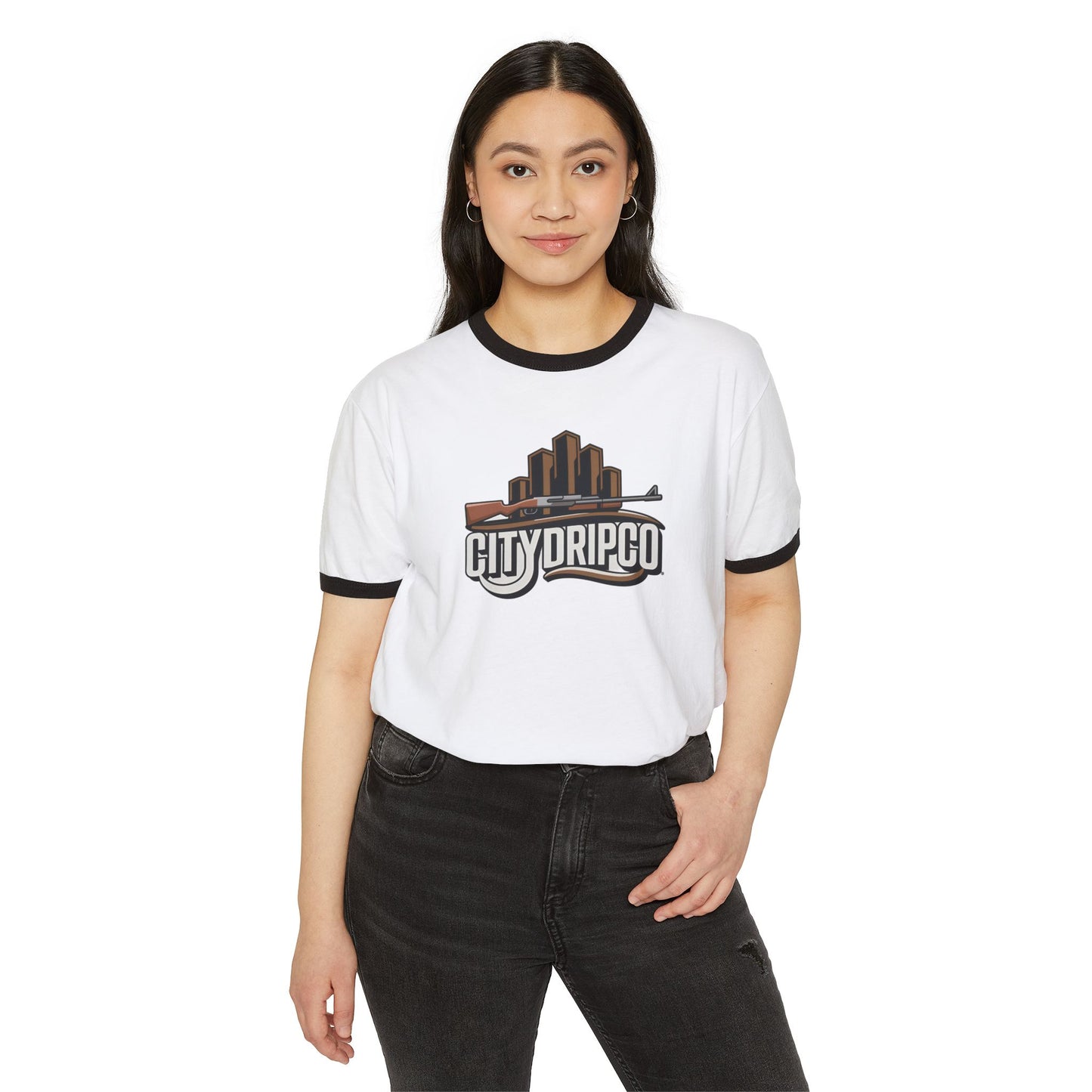 Citydripco. Rifleman Unisex Ringer T-Shirt - Stylish Cotton Tee for Urban Vibes