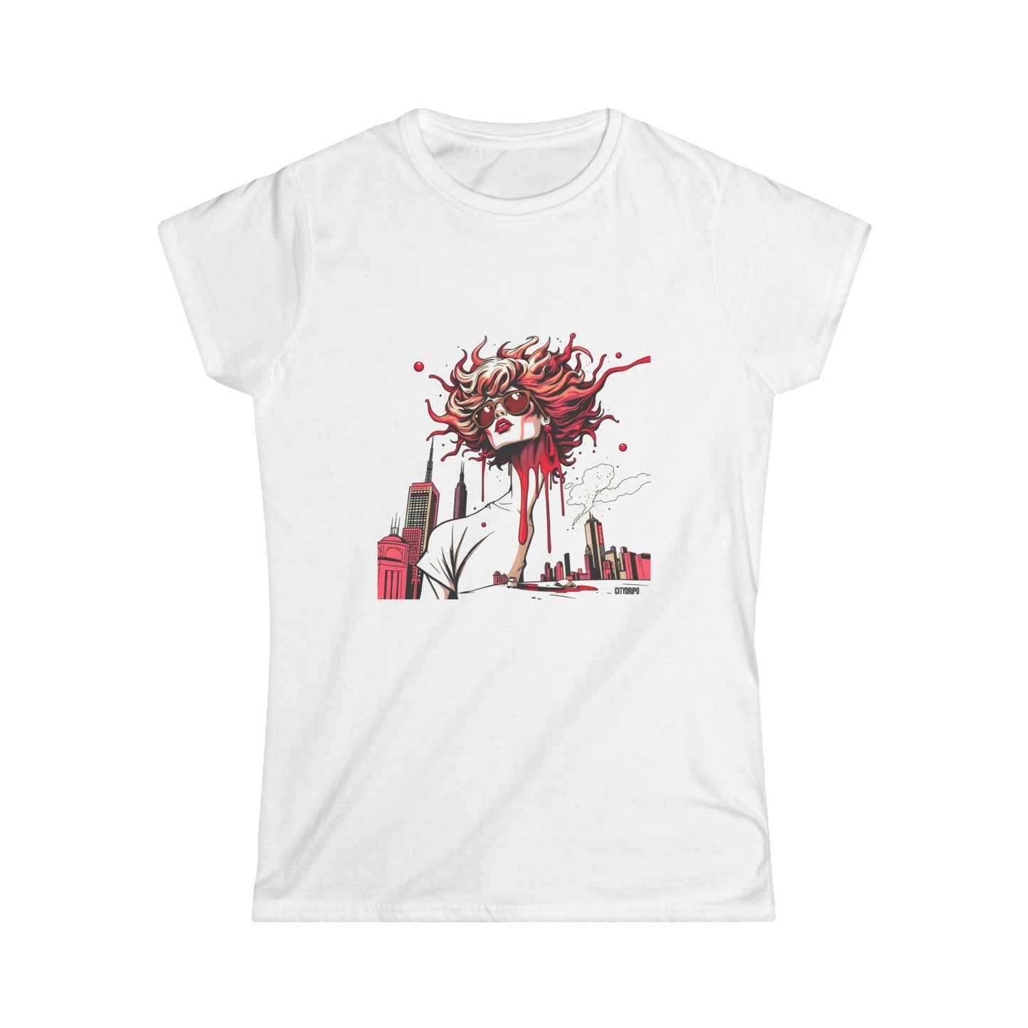 Red Drip Chic Women's Softstyle Tee