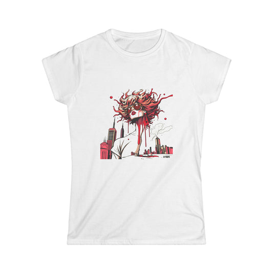 Red Drip Chic Women's Softstyle Tee