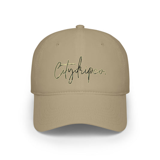 A Citydripco. Cursive Stylish Low Profile Baseball Cap, Trendy Hat for Everyday Wear, Great Gift for Outdoors and Casual Events, Summer Accessory, Unisex Cap
