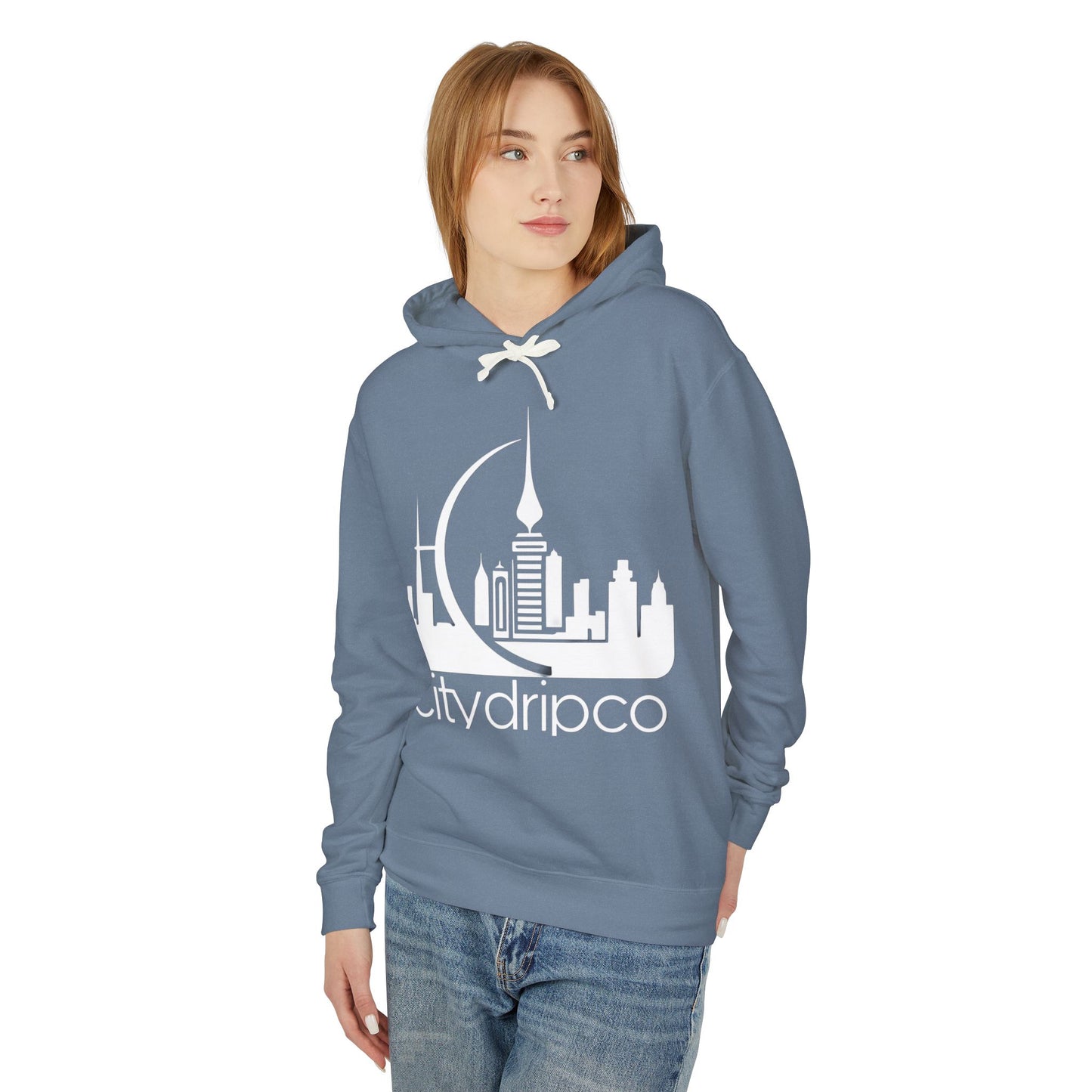 A Citydripco. Urban Chill Lightweight Hooded Sweatshirt - Unisex, Casual Streetwear, City Theme, Perfect Gift for Teens, Summer Jacket