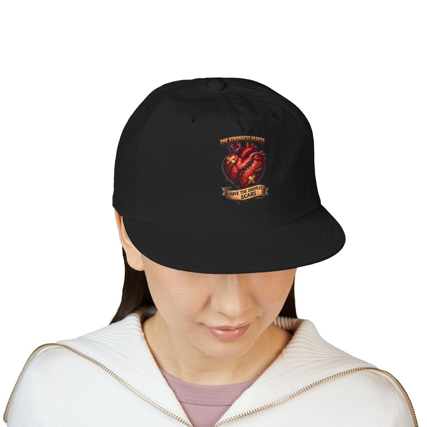 Citydripco — Tattoo Heart Graphic Snapback Hat (“The Strongest Hearts Have the Deepest Scars”)