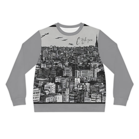 A Citydripco. Brick City Lightweight Sweatshirt, Cityscape Sweater, Cozy Casual Wear, Gift for Urbanites, Ideal for Fall & Winter