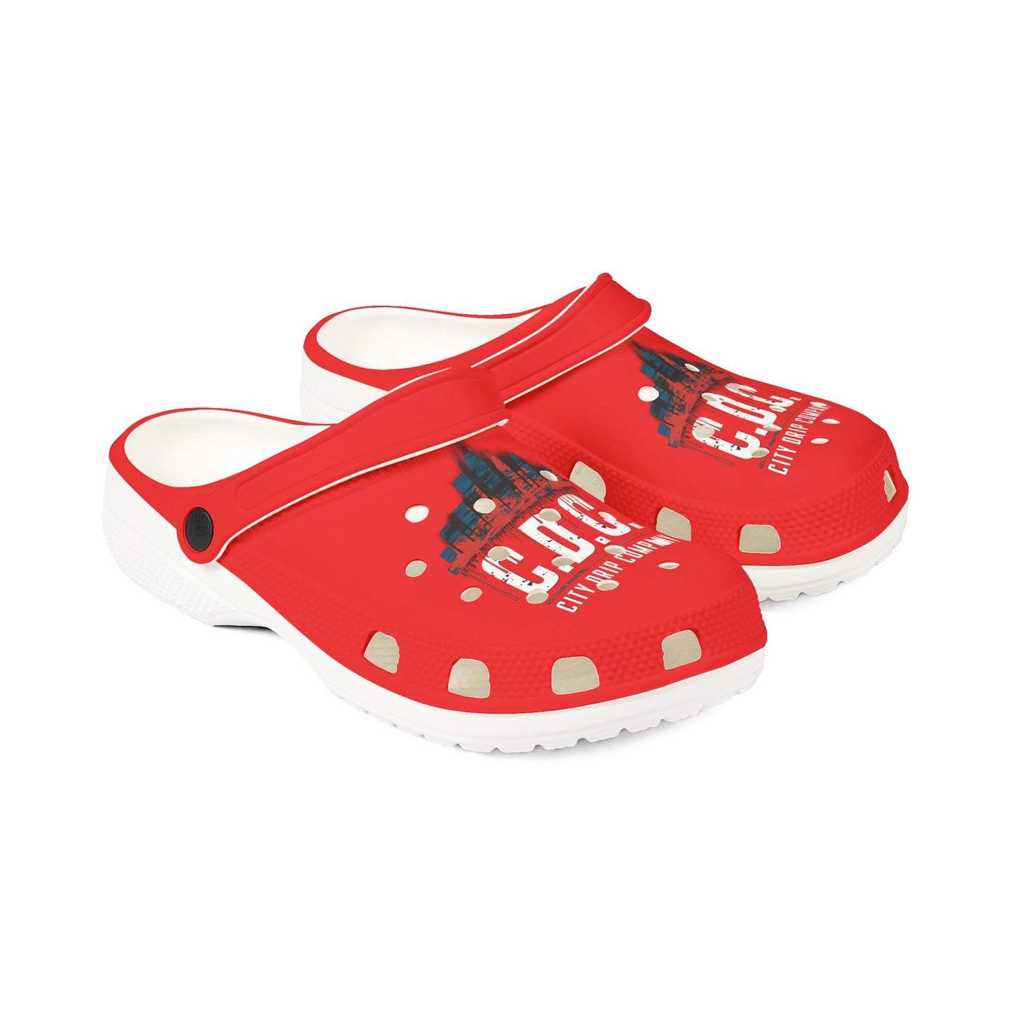 Mens Citydripco. Red & Blue City Style EVA Foam Slippers - Comfortable & Trendy Red Clogs