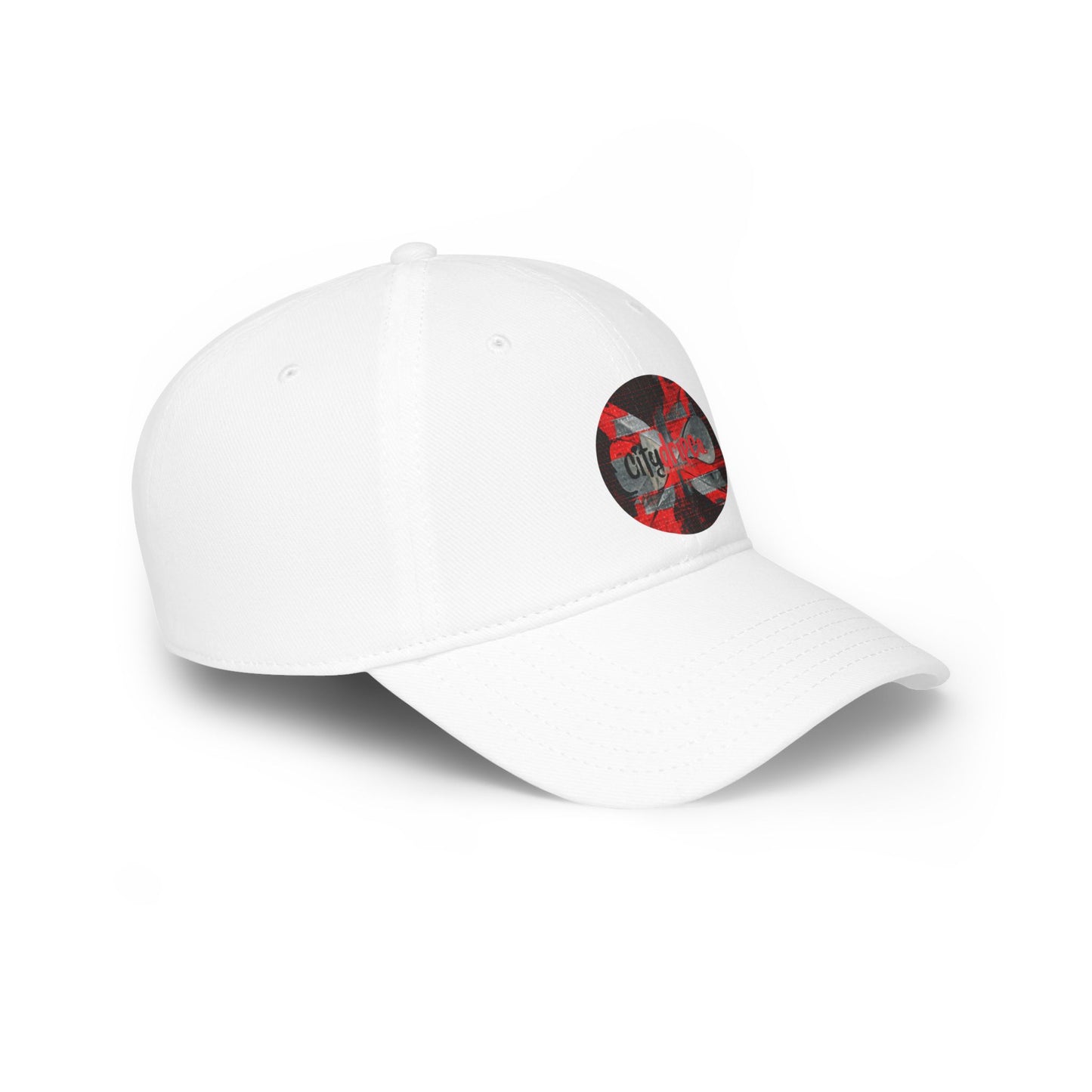 Citydripco. Red Flag Low Profile Baseball Cap with City Life Design, Trendy Hat for Outdoor Fun, Casual Wear, Summer Accessories, Gift for Friends