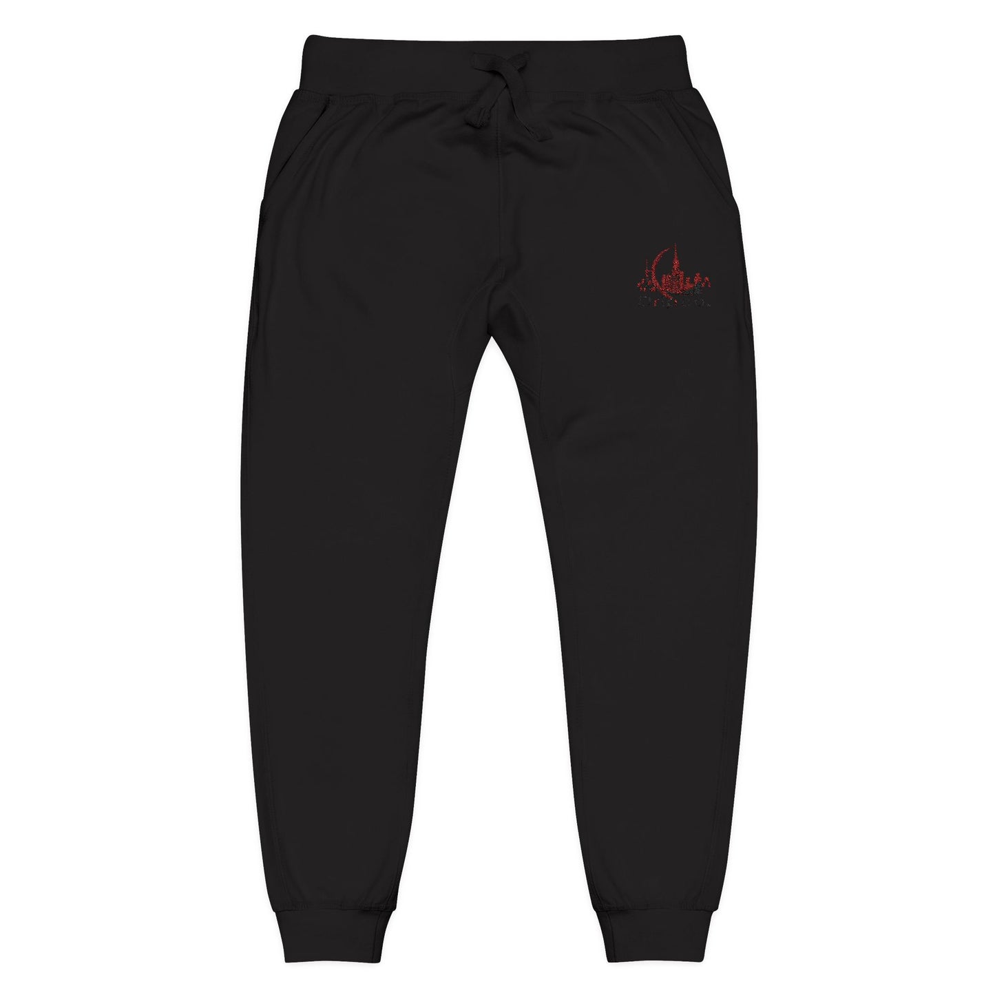 A City Dripco. Embroidered Unisex Fleece Sweatpants - Cozy Lounge Pants for Chill Days, Gift for Him/Her, Casual Style, Holiday Comfort