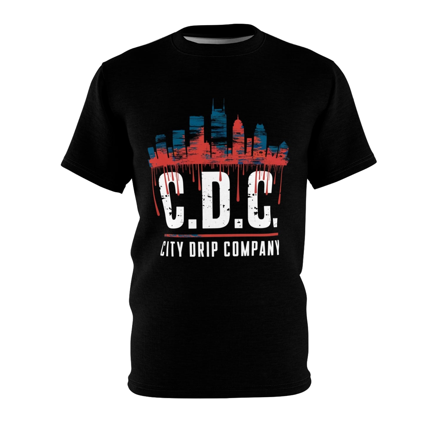 Citydripco. Red & Blue City Style Tee - C.D.C. City Drip Company Design