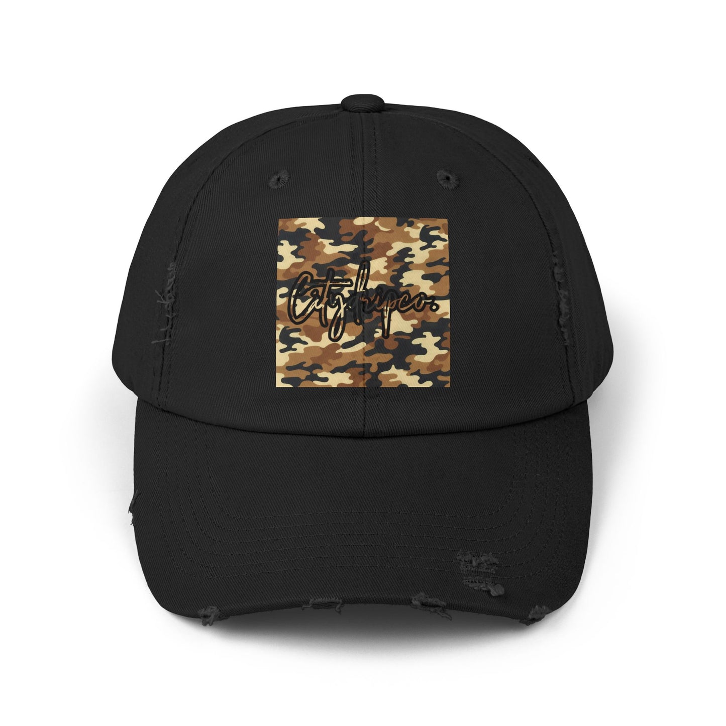 Citydripco. Camouflage Unisex Distressed Cap - Camo Style, Casual Fashion Hat, Outdoor Adventure Gear, Streetwear Accessory, Gifts for Him/Her