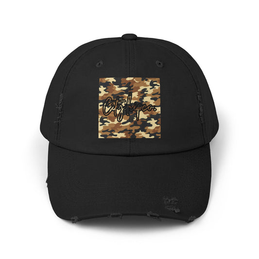 Citydripco. Camouflage Unisex Distressed Cap - Camo Style, Casual Fashion Hat, Outdoor Adventure Gear, Streetwear Accessory, Gifts for Him/Her