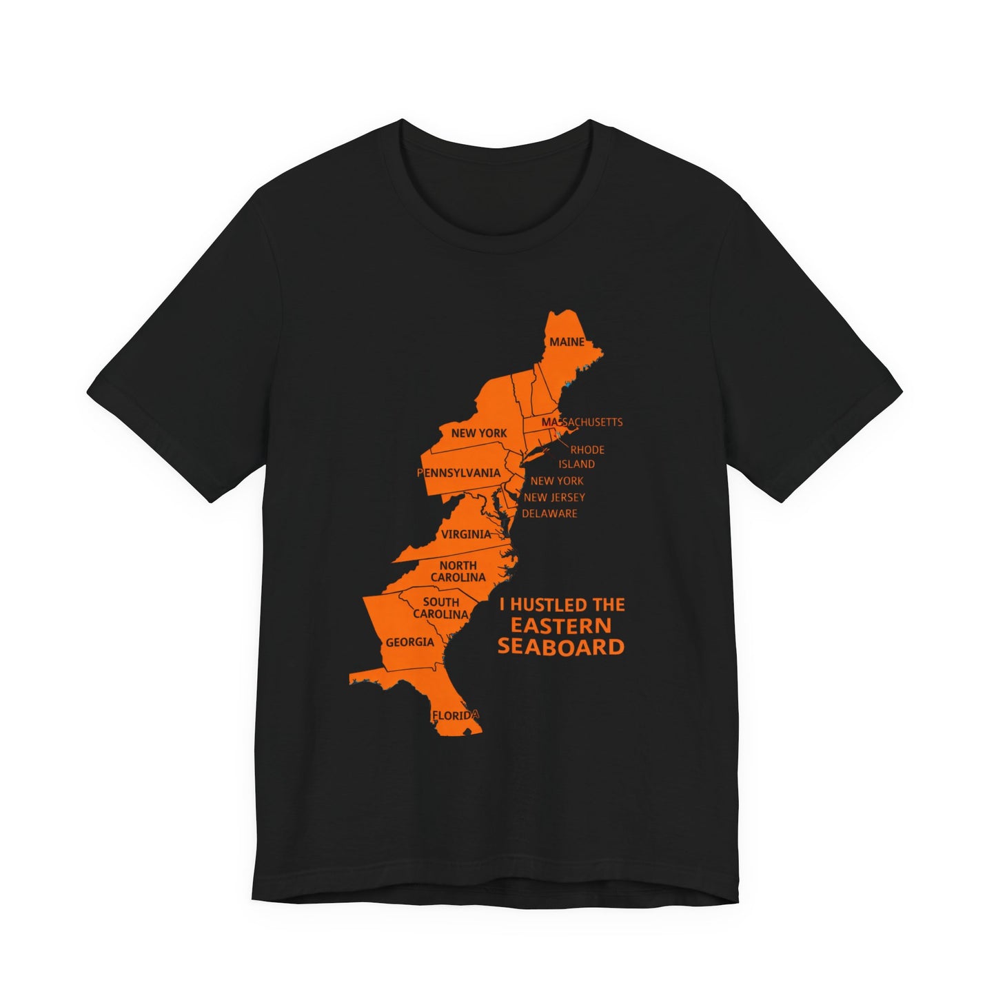 Eastern Seaboard Map Tee — "I Hustled the Eastern Seaboard" Travel T‑Shirt