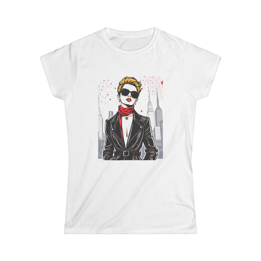City Chic Vibes Women's Softstyle Tee - Fashionable Graphic Tee with Stylish Design