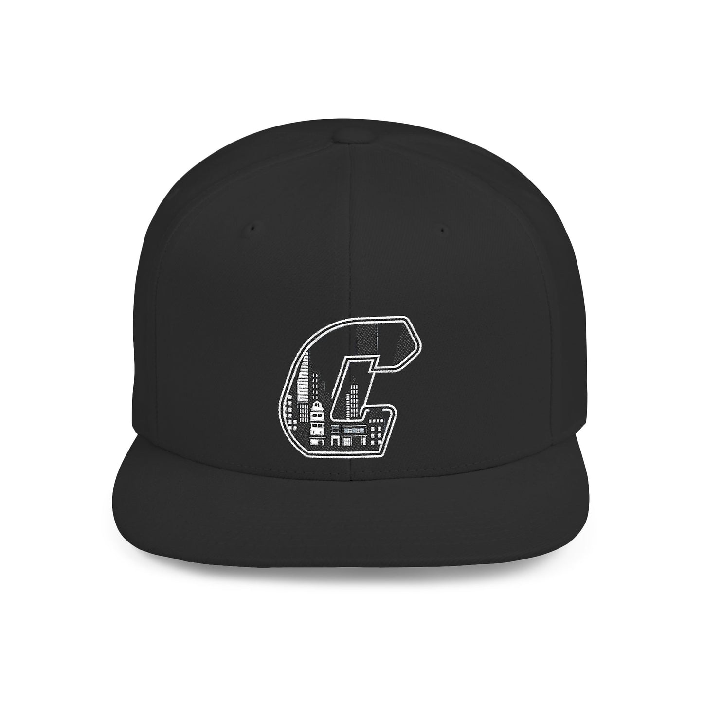 City  Skyline C Patch Flat Bill Snapback Hat