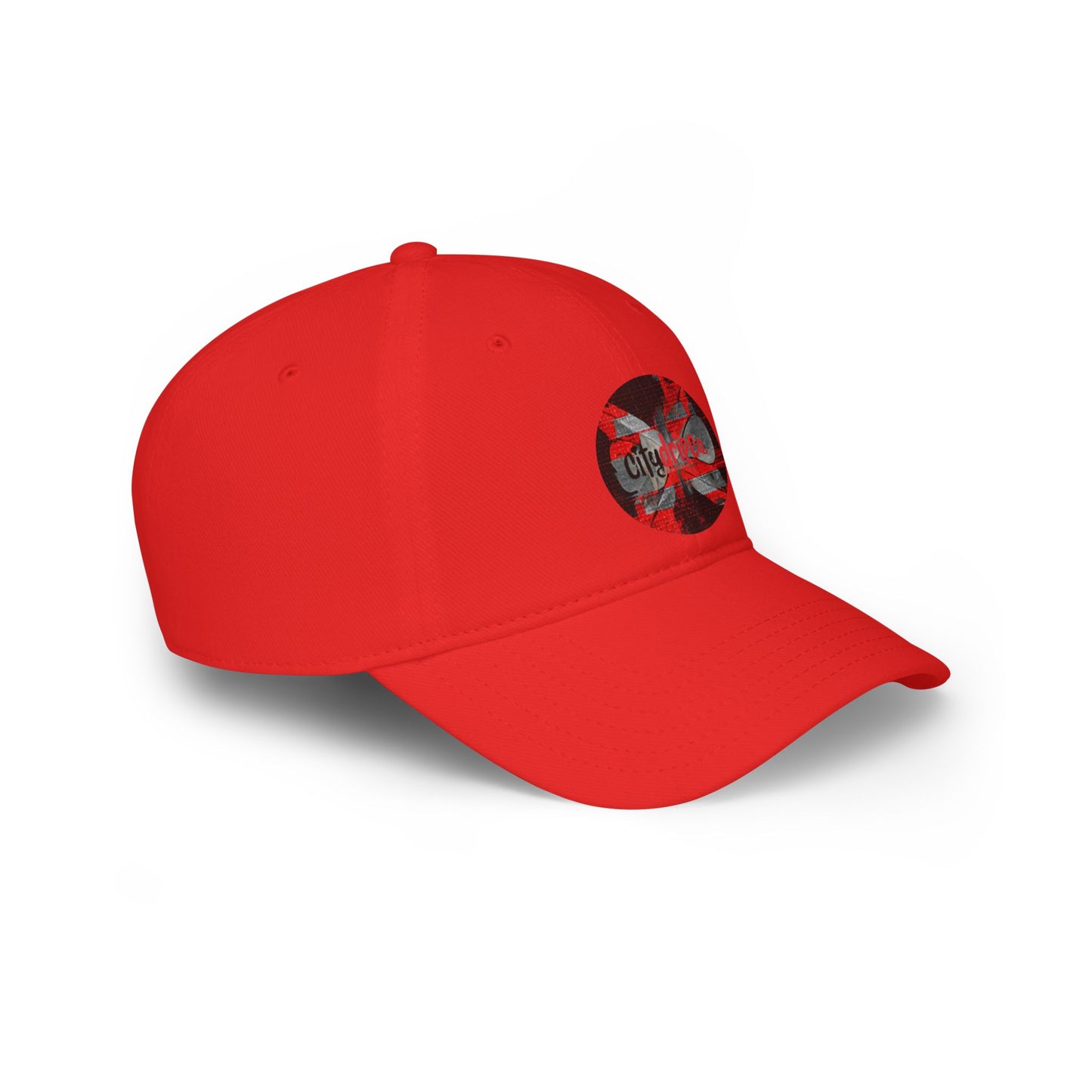 Citydripco. Red Flag Low Profile Baseball Cap with City Life Design, Trendy Hat for Outdoor Fun, Casual Wear, Summer Accessories, Gift for Friends