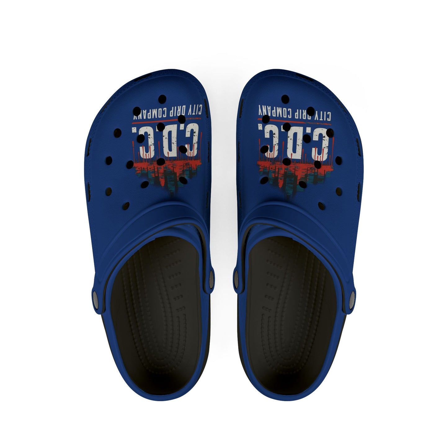 Mens Citydripco. Red & Blue City Foam Rubber Clogs - Comfortable & Stylish Slip-Ons