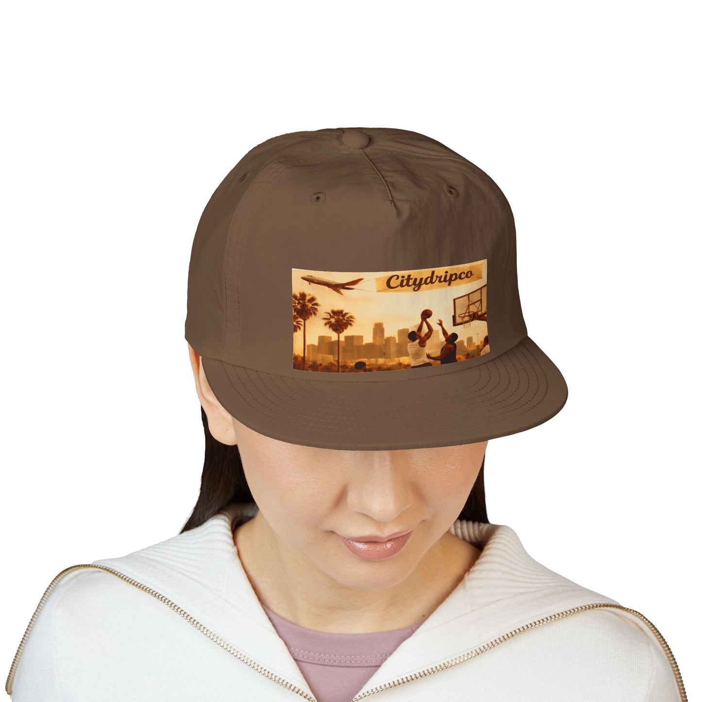 Surf Cap - Vintage Venice Beach Basketball & Palm Trees Snapback