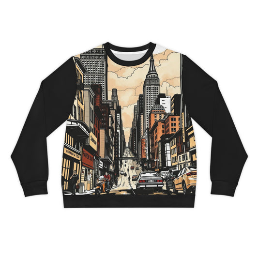 Citydripco. Uptown Urban Cityscape Lightweight Sweatshirt, Cityscape Apparel, Streetwear, Cozy Casual Wear, Perfect Gift for City Lovers