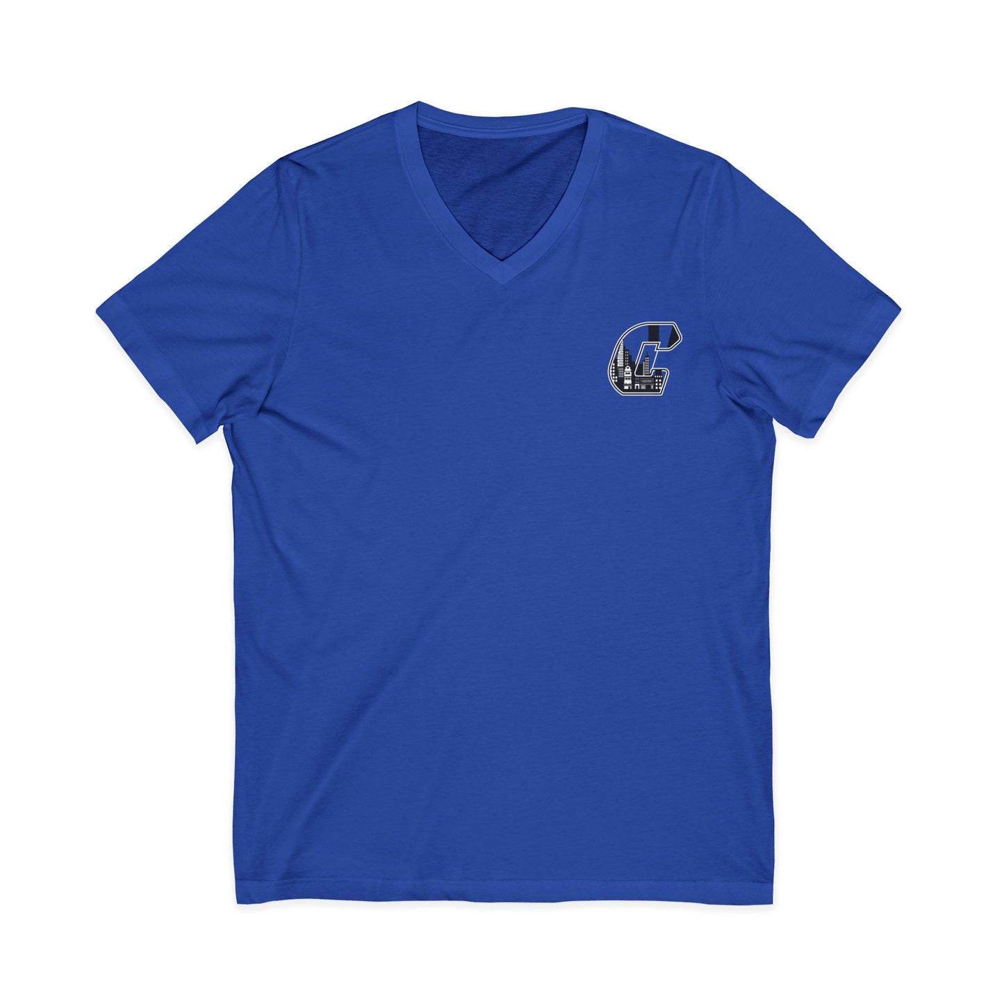 A Citydripco.  City C V-Neck Tee, Urban Aesthetic Shirt, Casual Wear, Gift for City Lovers, Everyday Fashion, Graphic Tee