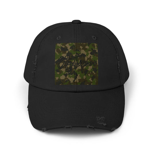 Citydripco. Camouflage Distressed Cap, Unisex Trendy Hat, Perfect for Outdoor Adventures, Casual Wear, Gift for Him/Her, Summer Fashion, Streetwear