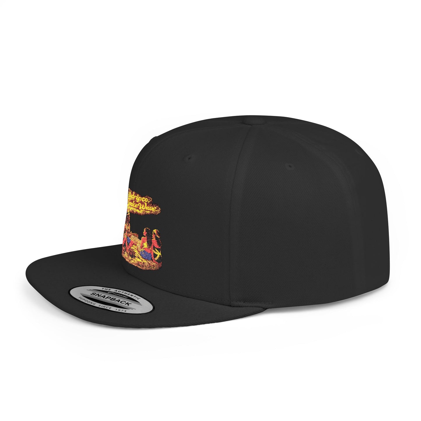 Citydripco. Smoke Wave Snapback Hat — Vintage Surf Wave Patch Embroidered Flat Bill Cap