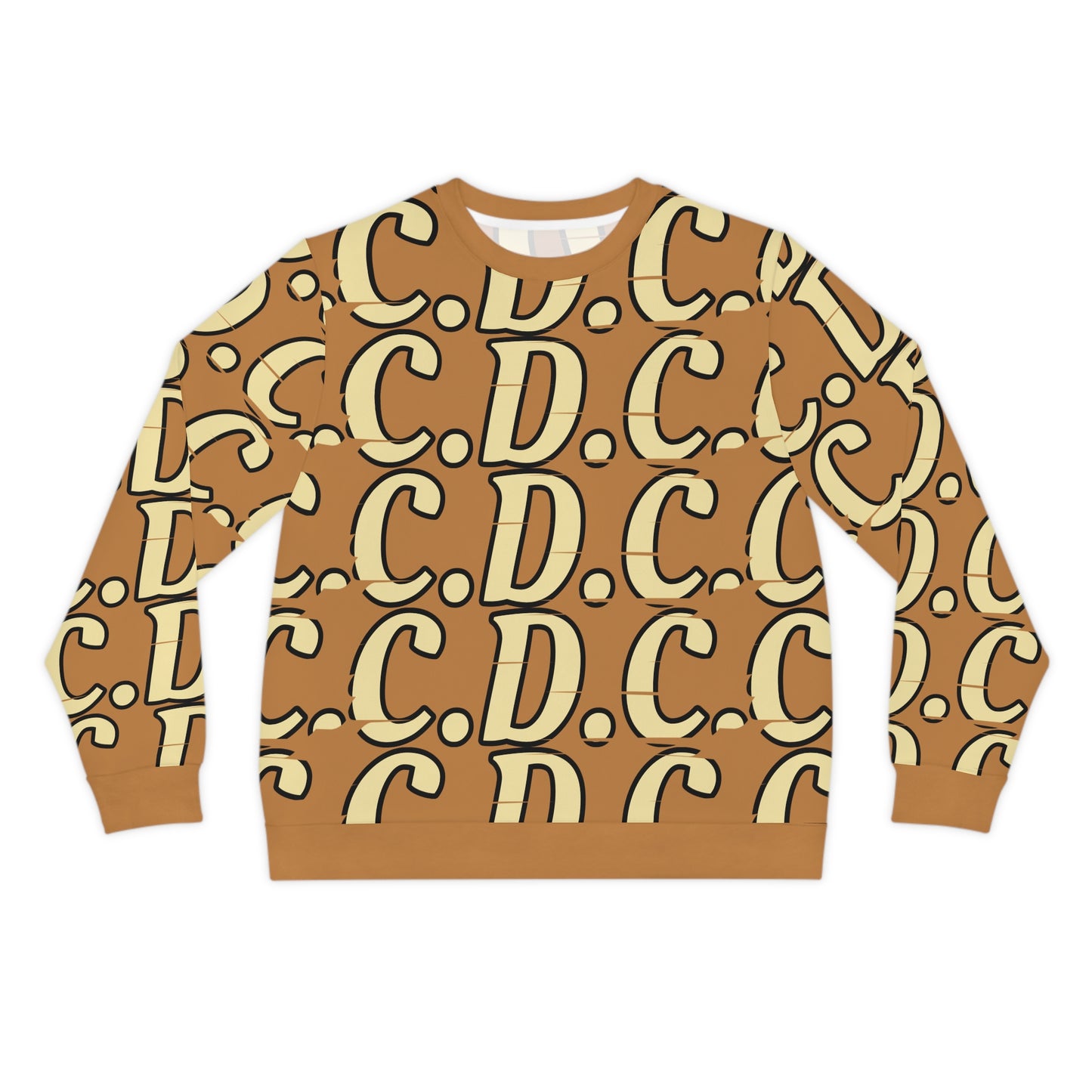 C.D.C. Monogram Trendy Lightweight Sweatshirt with Retro Letter Print