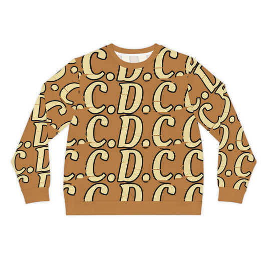 C.D.C. Monogram Trendy Lightweight Sweatshirt with Retro Letter Print