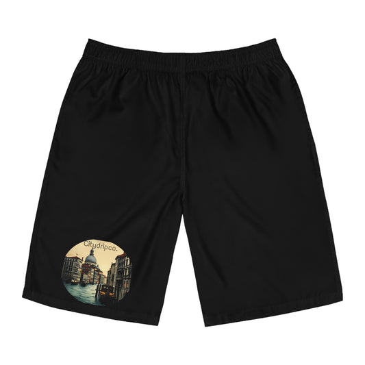 Citydripco Evening City Men's Board Shorts - Stylish Beachwear for Summer Adventures