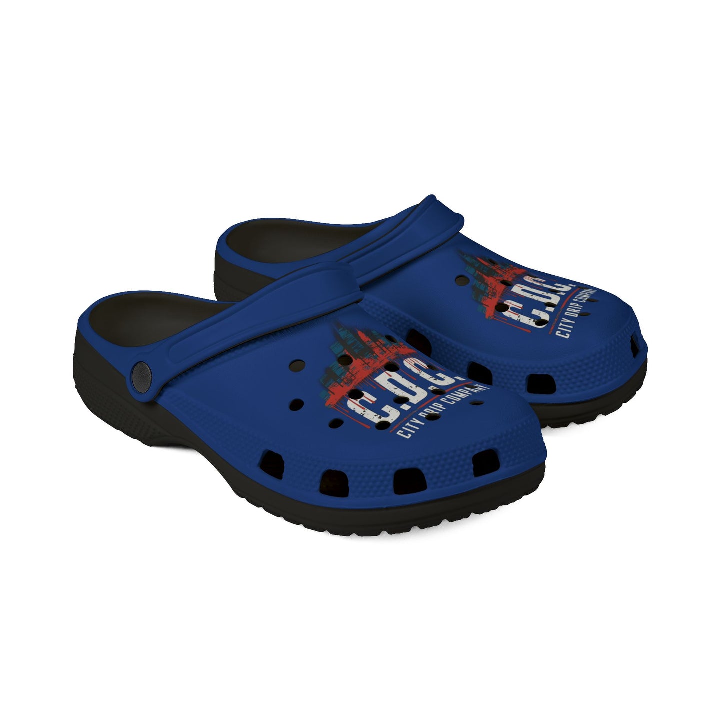 Mens Citydripco. Red & Blue City Foam Rubber Clogs - Comfortable & Stylish Slip-Ons