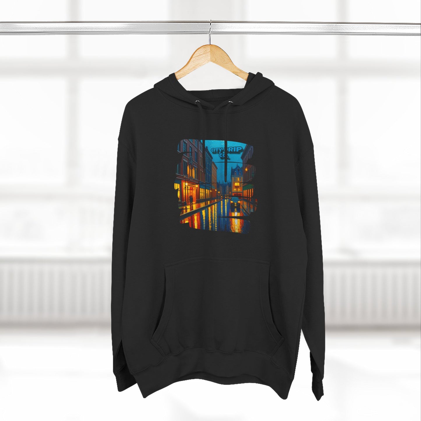 Citydripco. City Nights Three-Panel Fleece Hoodie