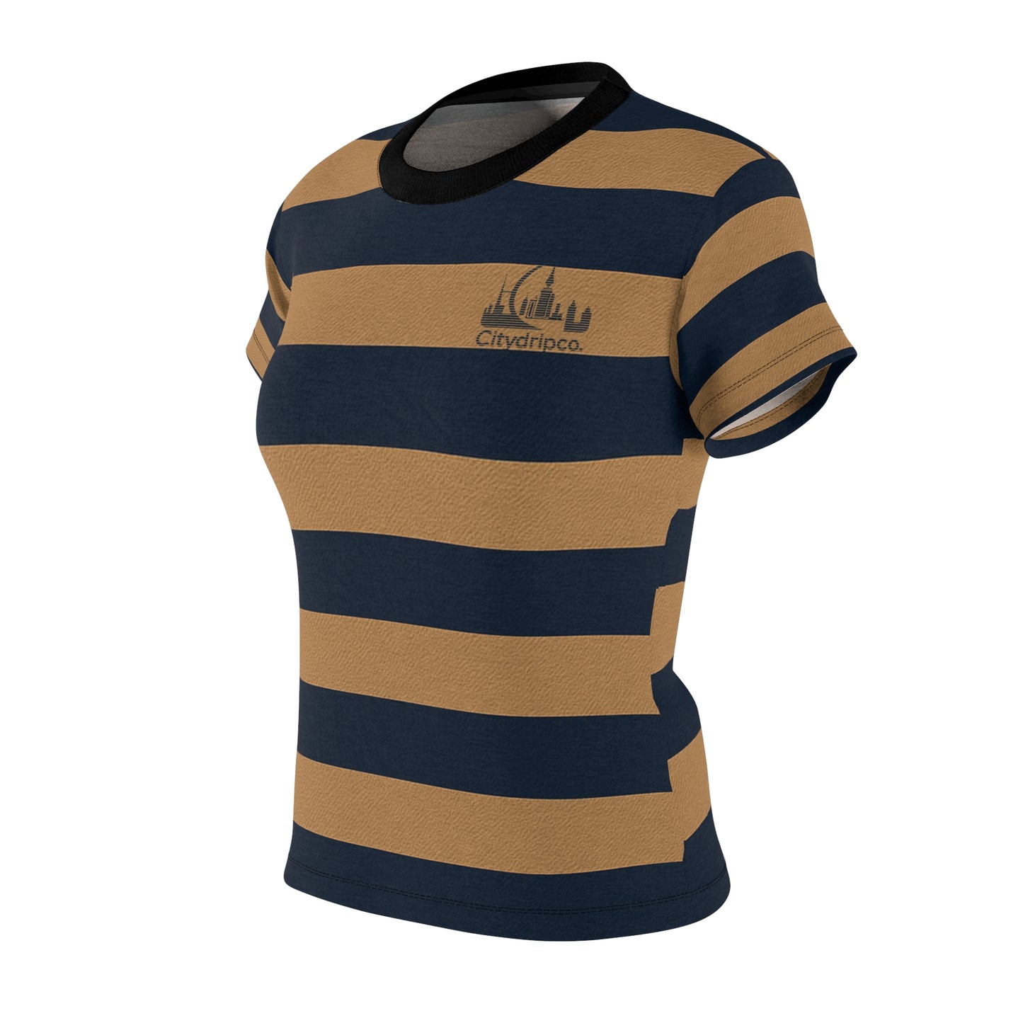 A Citydripco. Striped Stylish Women's Cut & Sew Tee, Casual Striped Top, Perfect for Summer, Outdoor Adventures, Everyday Wear, Gift for Her