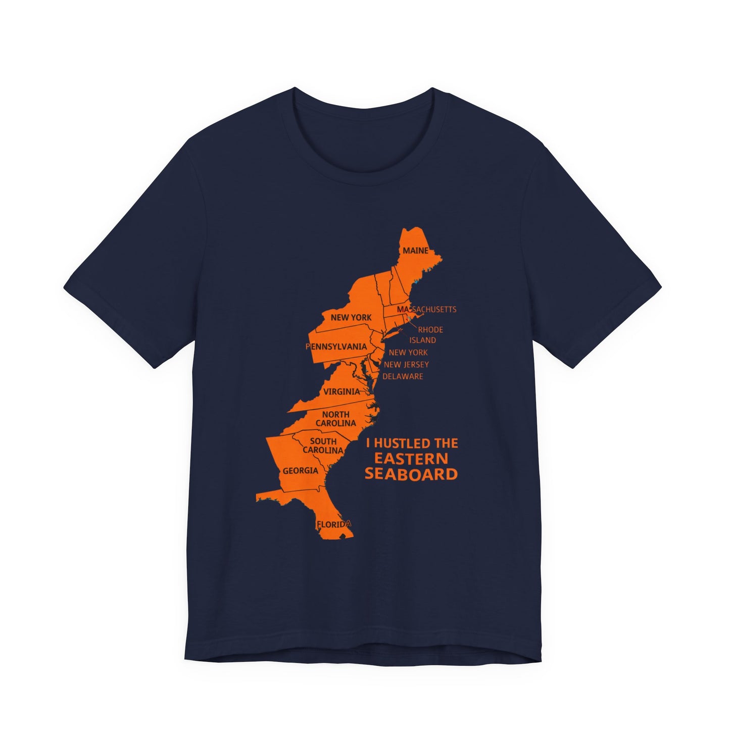 Eastern Seaboard Map Tee — "I Hustled the Eastern Seaboard" Travel T‑Shirt