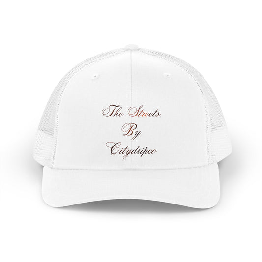 Trucker Hat — "The Streets By Citydripco" Retro Script Mesh Cap
