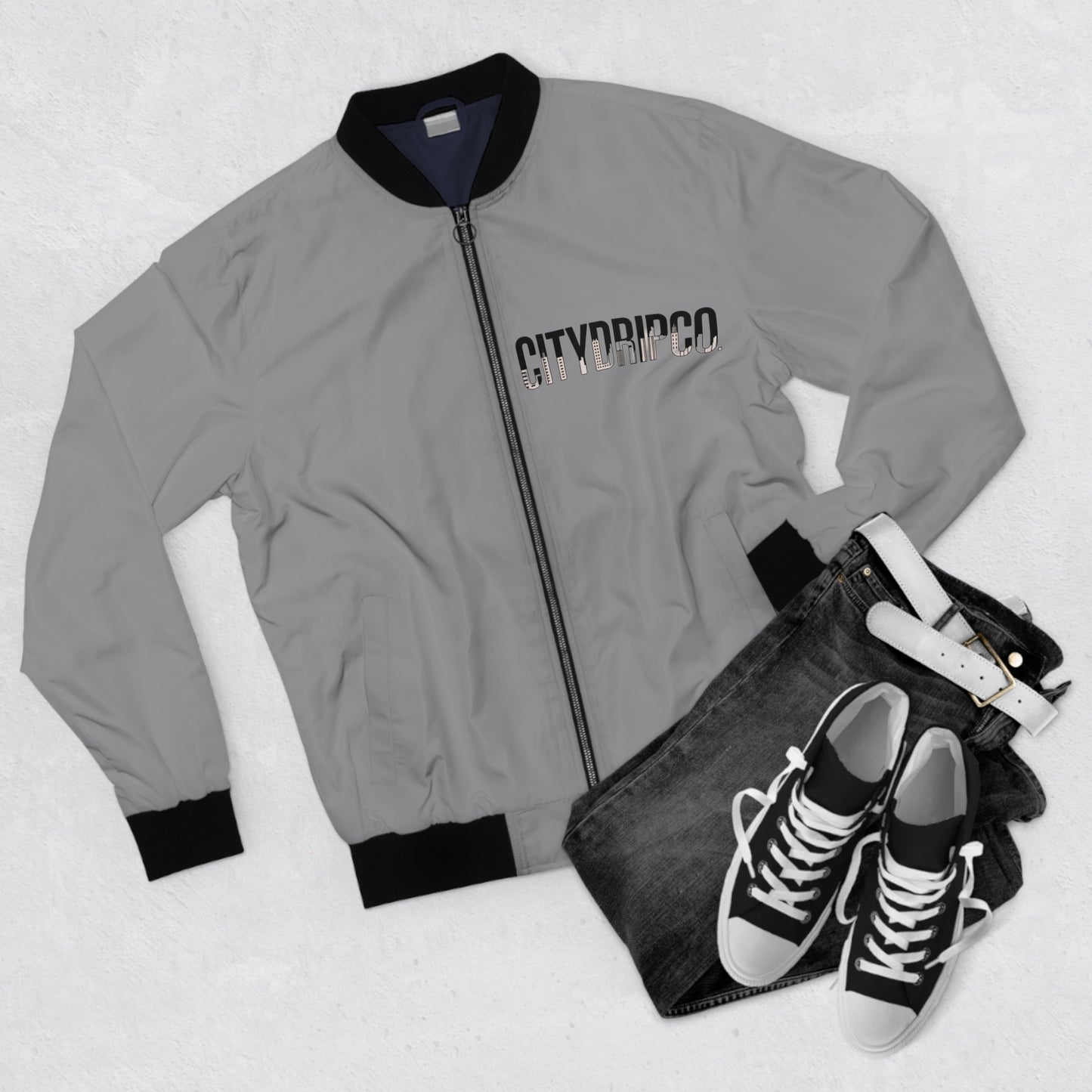A Citydripco. Letter City Men's Bomber Jacket, City Pride Fashion, Cool Streetwear, Unisex Casual Outerwear, Urban Style Jacket, Gift for Trendsetters