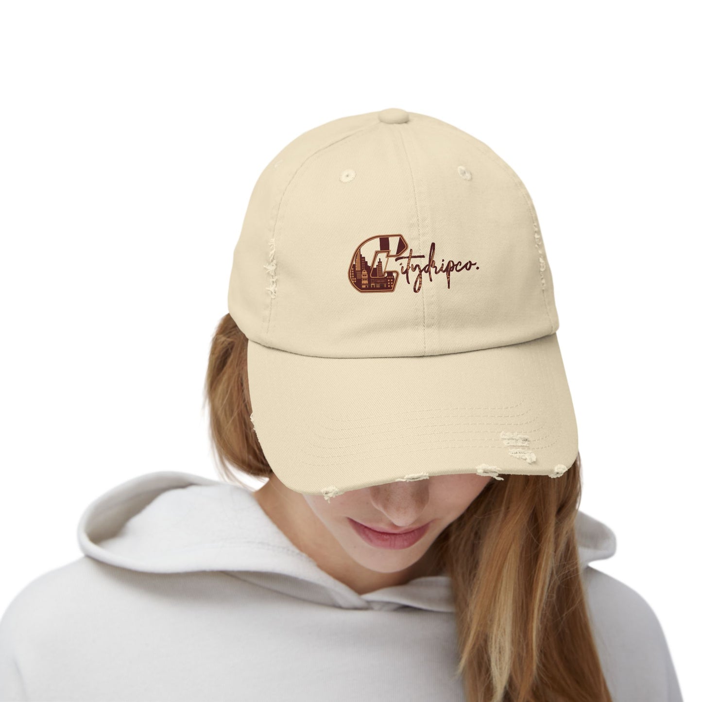 Citydripco. City C Cozy Distressed Unisex Cap with Urban Logo | Casual Everyday Hat, Vintage Style Cap, Gift for Him/Her, Summer Accessory, Trendy Headwear