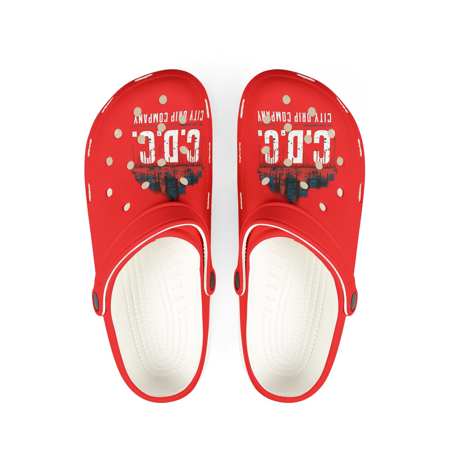 Mens Citydripco. Red & Blue City Style EVA Foam Slippers - Comfortable & Trendy Red Clogs