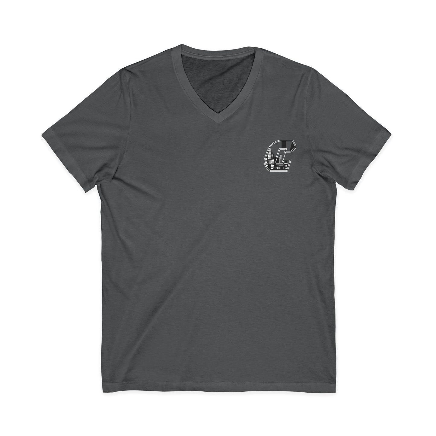A Citydripco.  City C V-Neck Tee, Urban Aesthetic Shirt, Casual Wear, Gift for City Lovers, Everyday Fashion, Graphic Tee