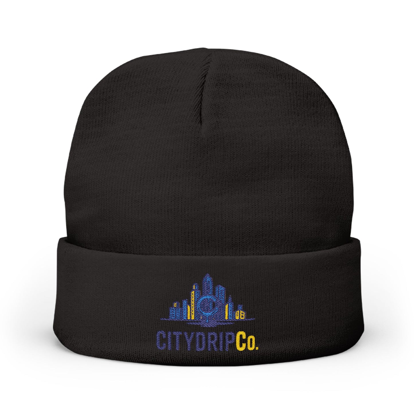 Citydripco. Urban Cityscape Stylish Citydrip Knit Beanie, Embroidered Hat, Winter Accessory, Gift for Him/Her, Streetwear Beanie