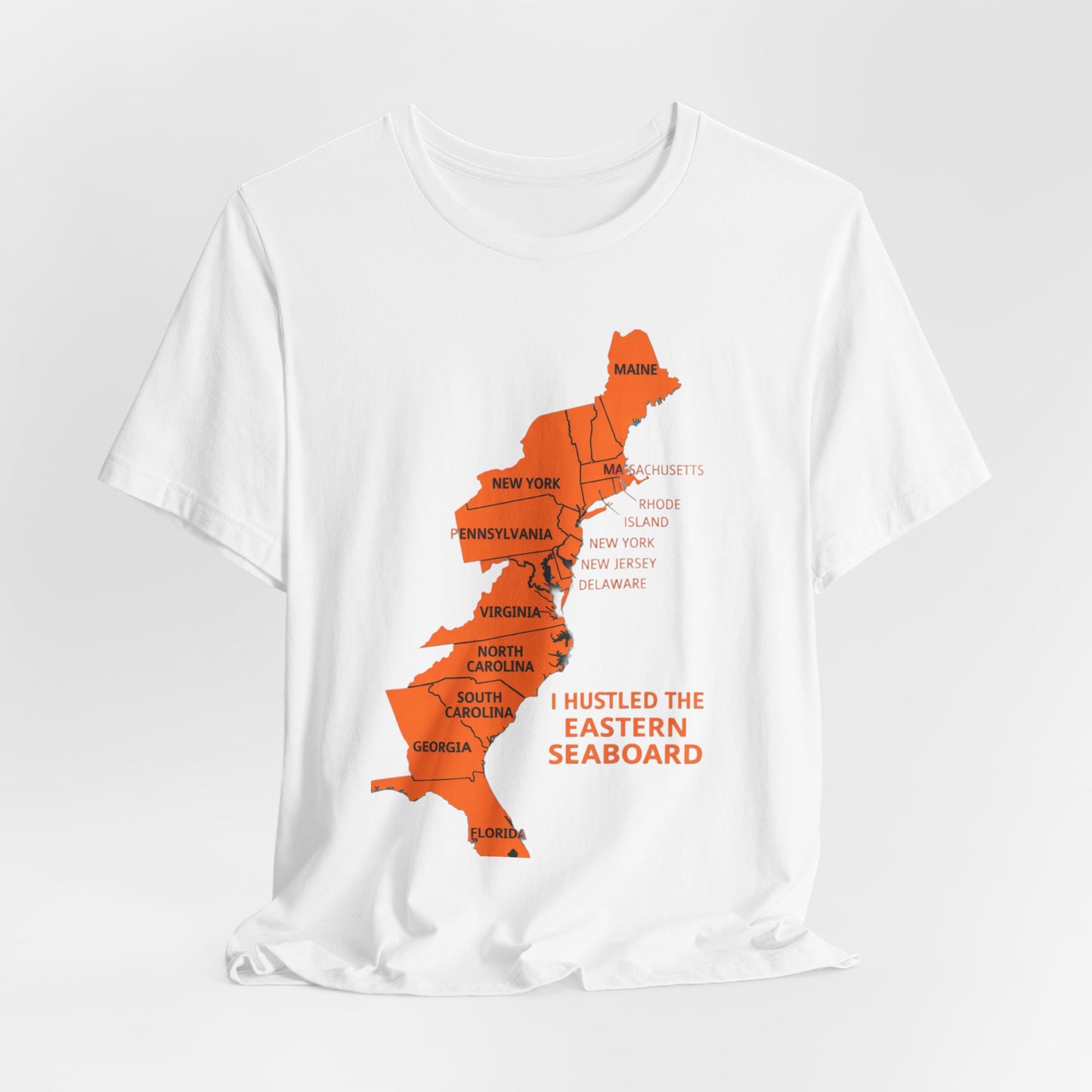 Eastern Seaboard Map Tee — "I Hustled the Eastern Seaboard" Travel T‑Shirt