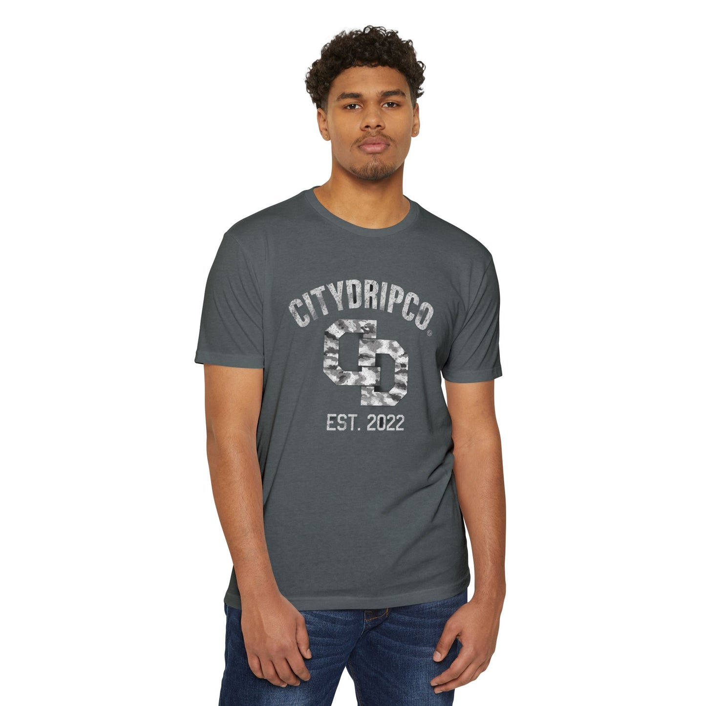 CityDripCo. Est. 2022 Graphic T-Shirt — Vintage Camo Logo Tee