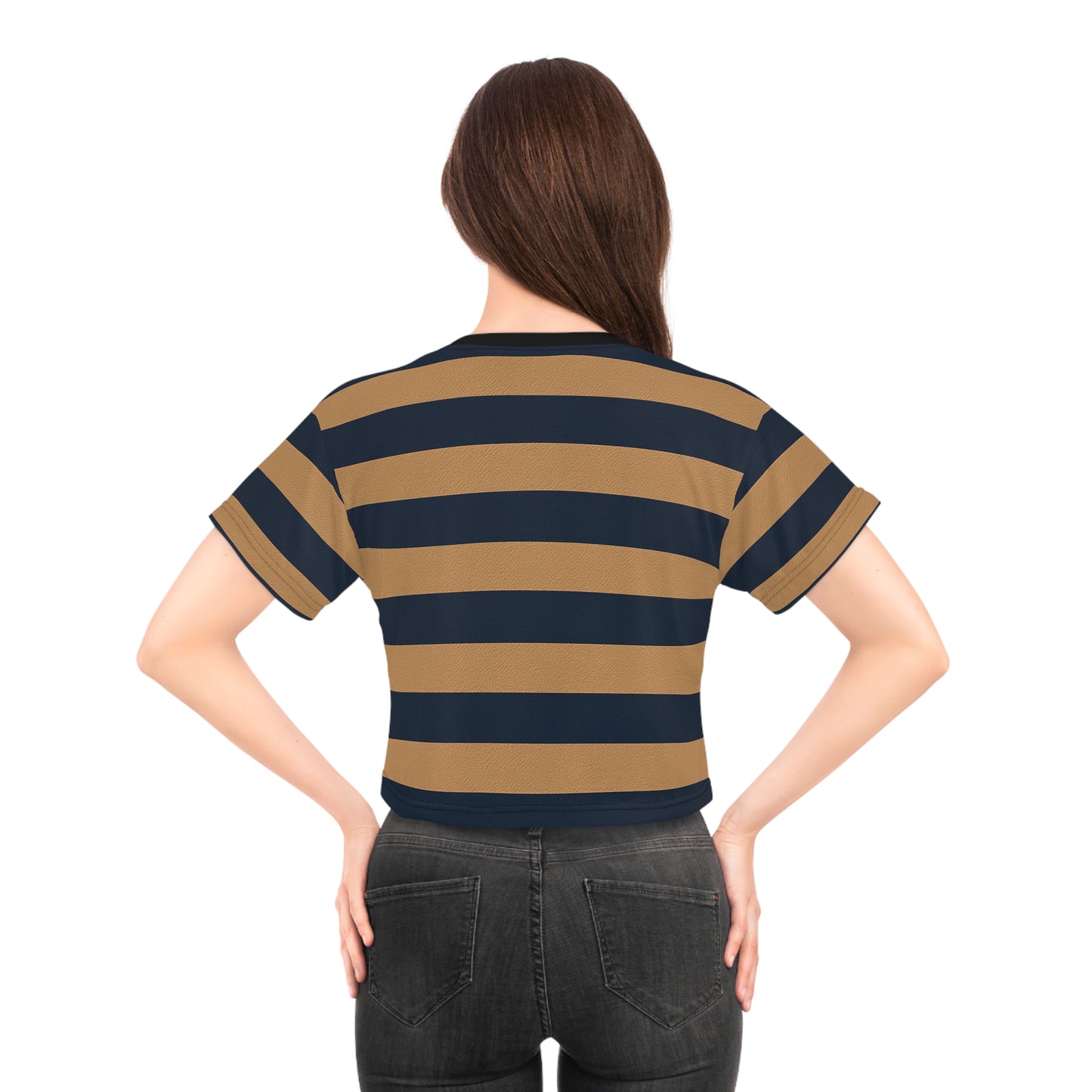 A Citydripco. Striped Chic Crop Tee, Casual T-Shirt, Stylish Summer Fashion, Trendy Gift, Beachwear Essential