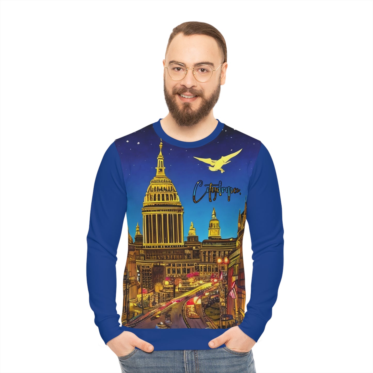 A Citydripco. Capital Angel Lightweight Sweatshirt, Unique Urban Apparel, Cozy Fashion, Gift for City Lovers, Artistic Sweatshirt