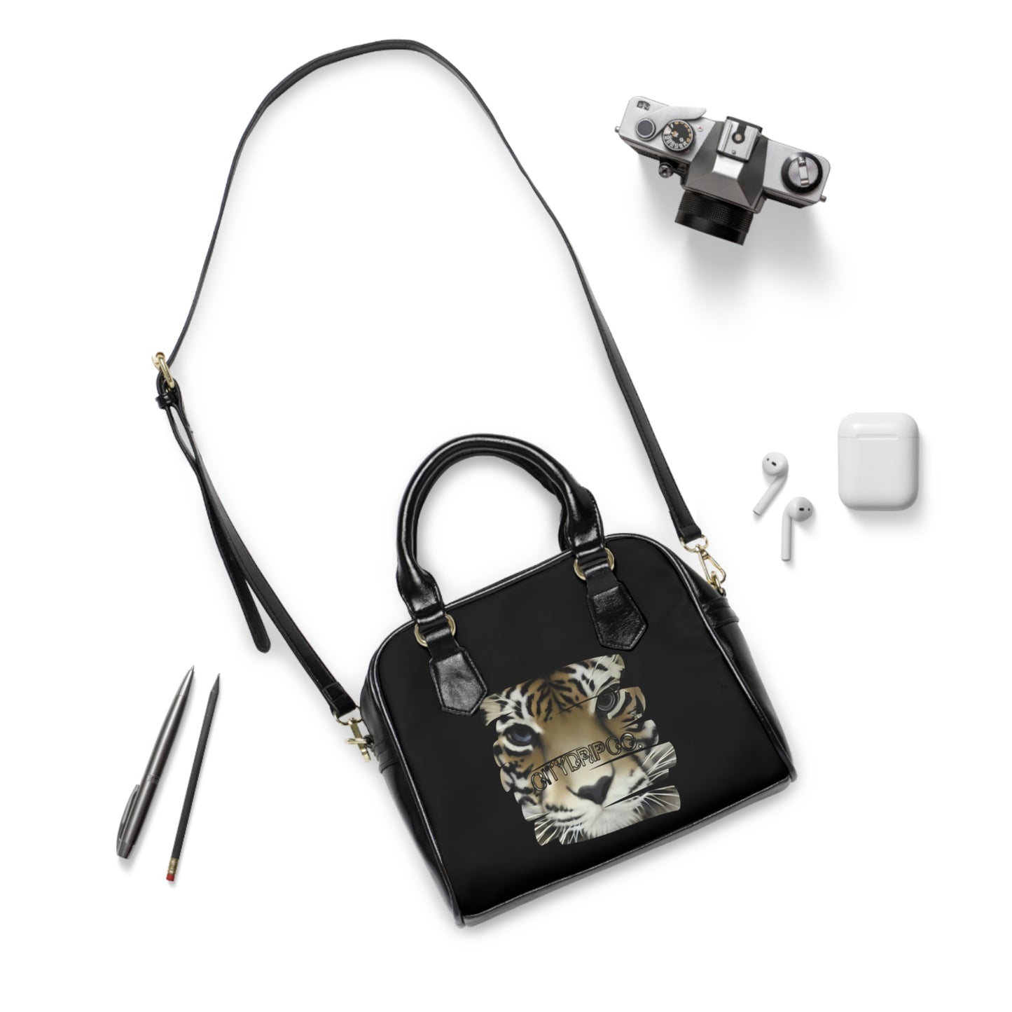 City Tiger Shoulder Handbag | Stylish Faux Leather Tote for Animal Lovers