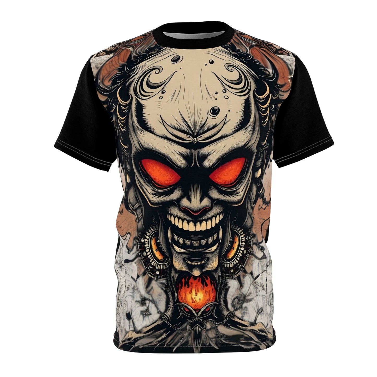 Fiery Skull Drip Men's Graphic Tee -