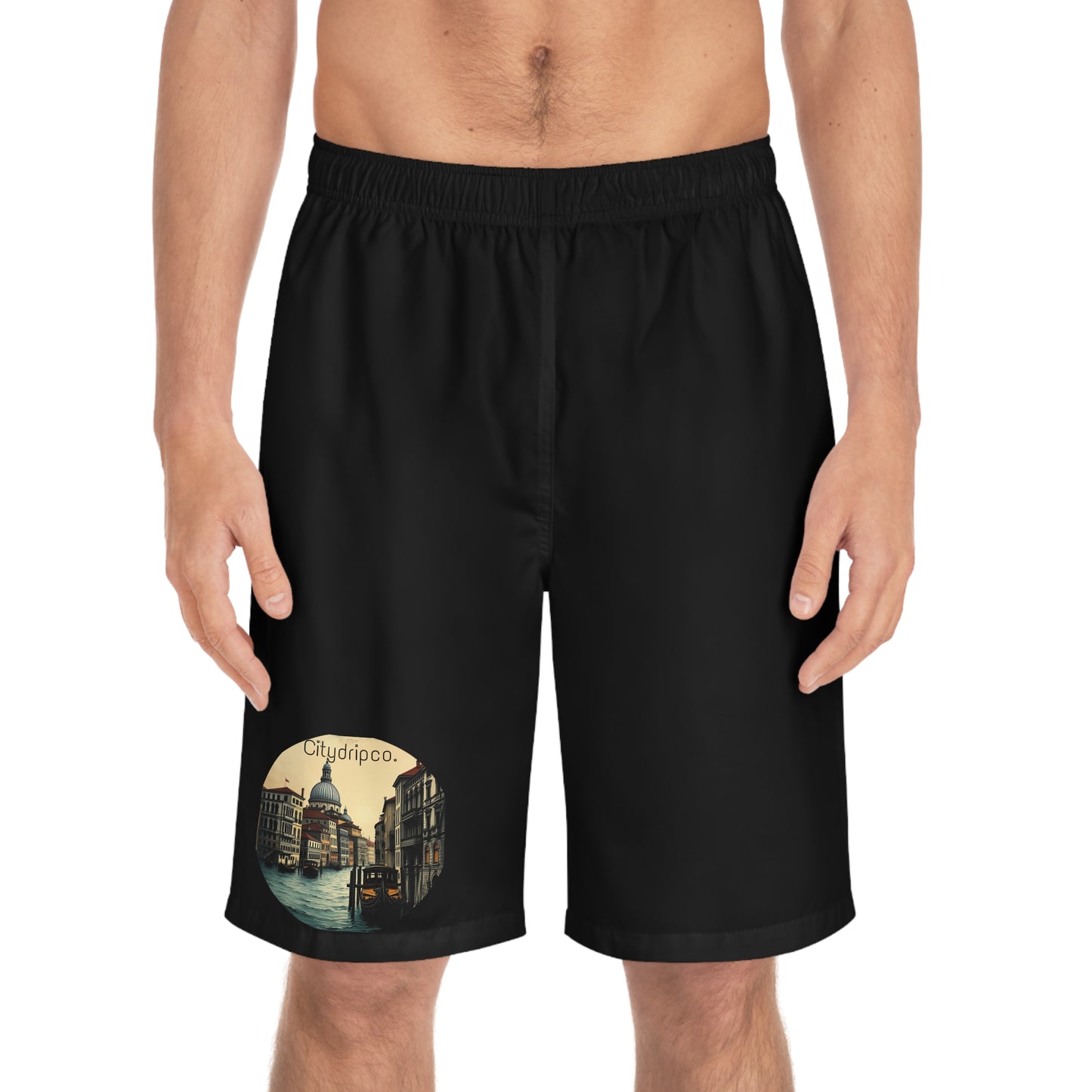 Citydripco Evening City Men's Board Shorts - Stylish Beachwear for Summer Adventures