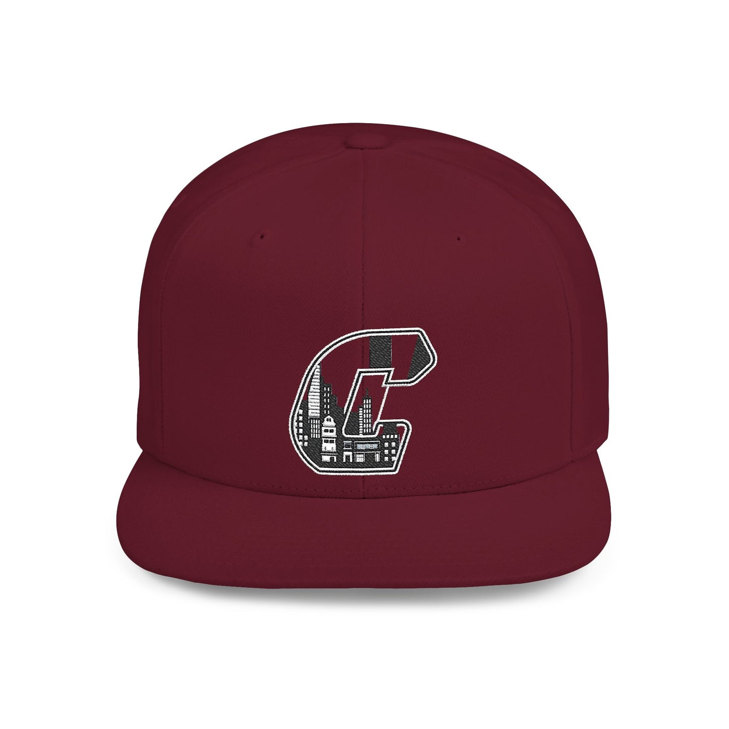 City  Skyline C Patch Flat Bill Snapback Hat