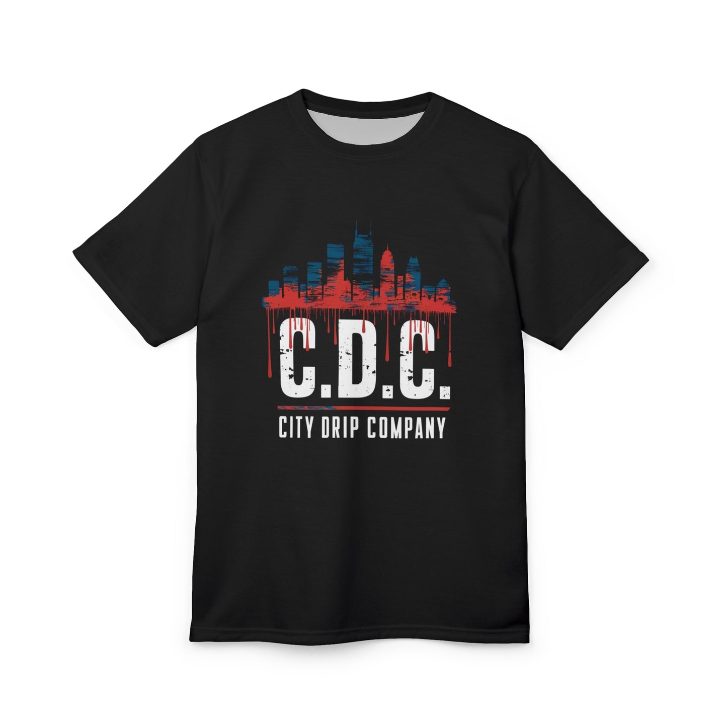 Citydripco. Red & Blue City Style Tee - C.D.C. City Drip Company Design