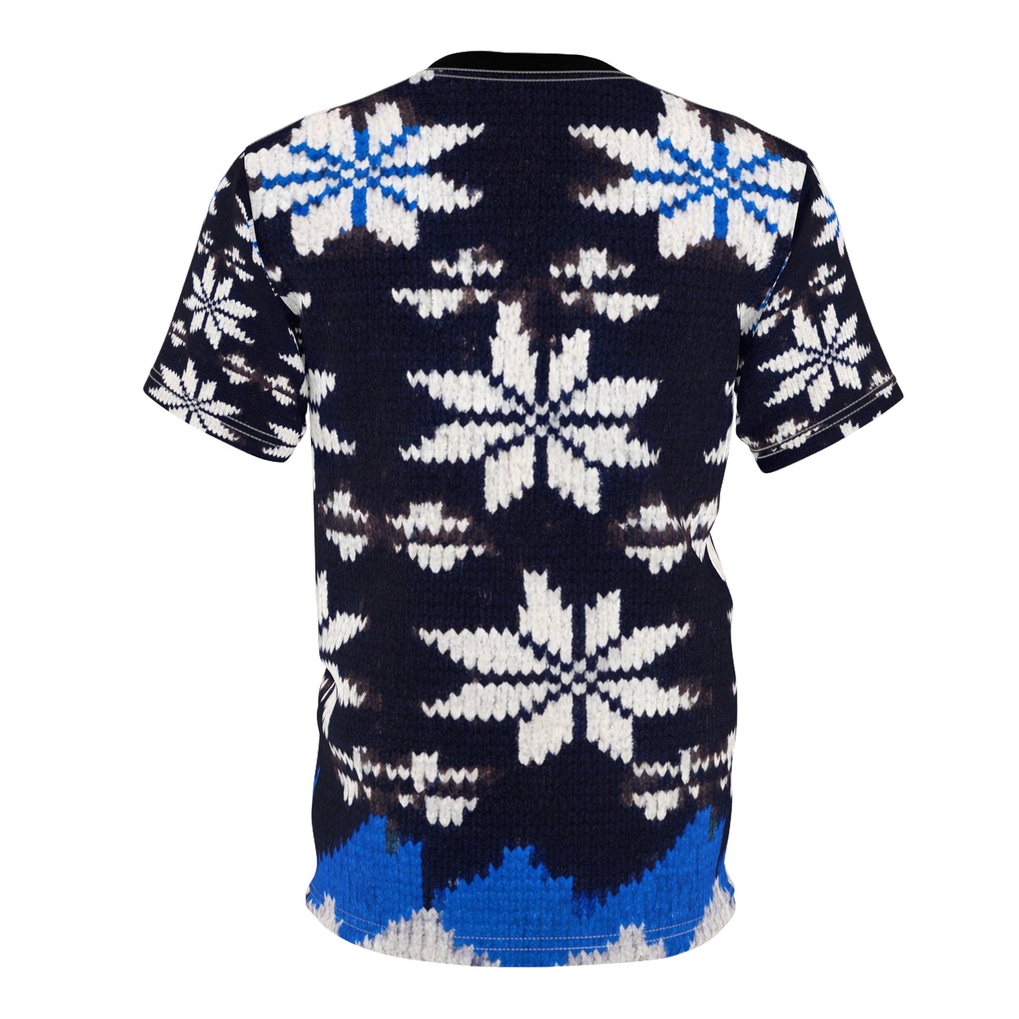 Citydripco. Winter Pattern All-Over Print Tee — Blue Holiday Knit Pattern
