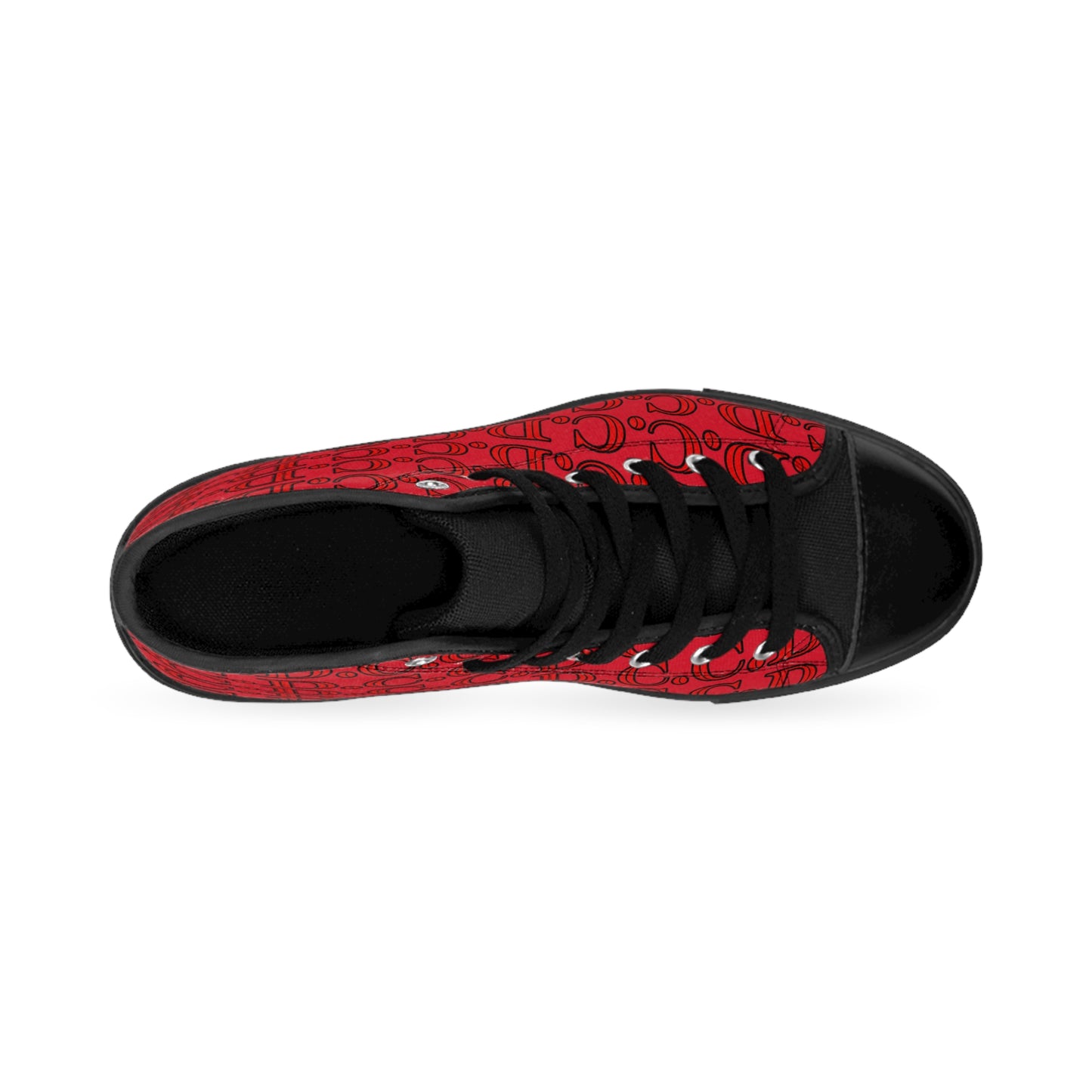 C.D.C. Monogram Men's Classic Sneakers - Bold Red Graphic High Tops