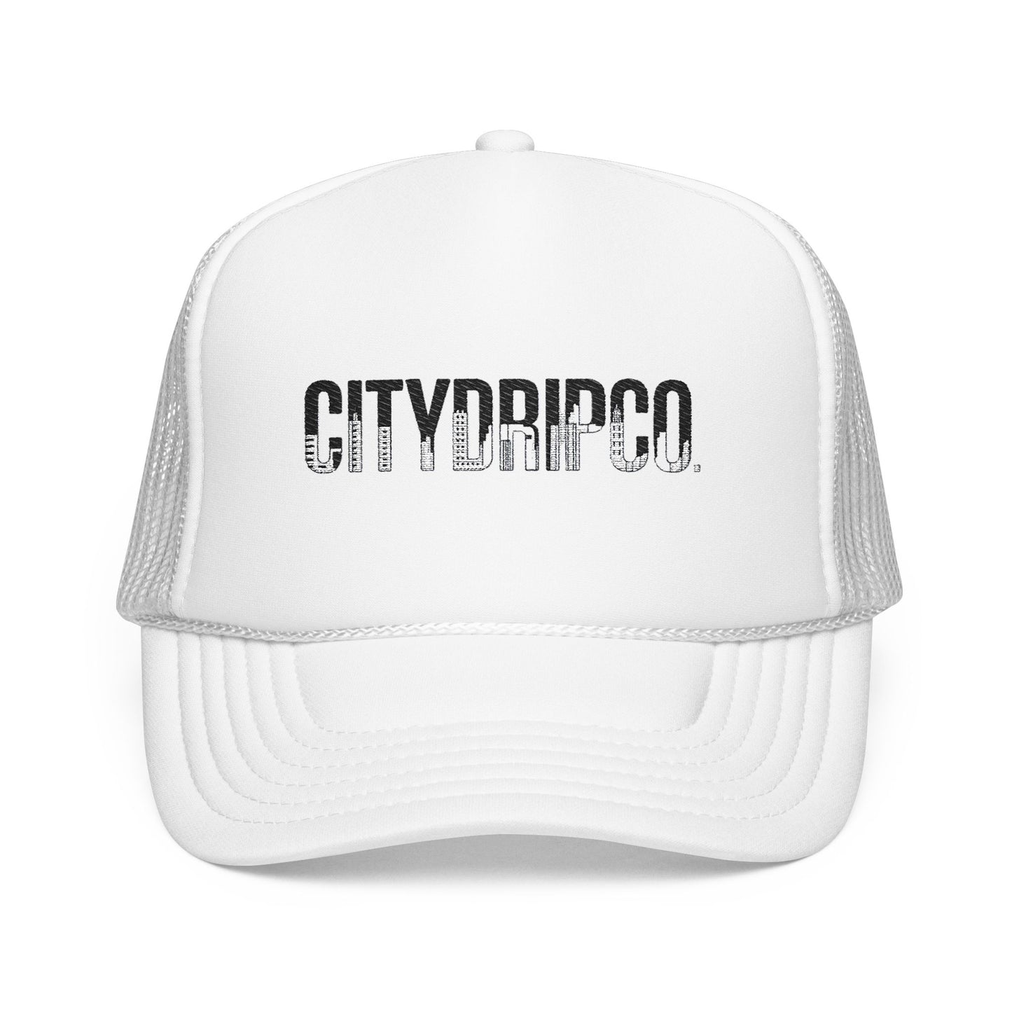 A Citydripco. Embroidered Foam Trucker Hat - Stylish City Vibe Cap for Outdoor Adventures, Gifts for Him, Summer Festivals, Everyday Wear, Trendy Hat